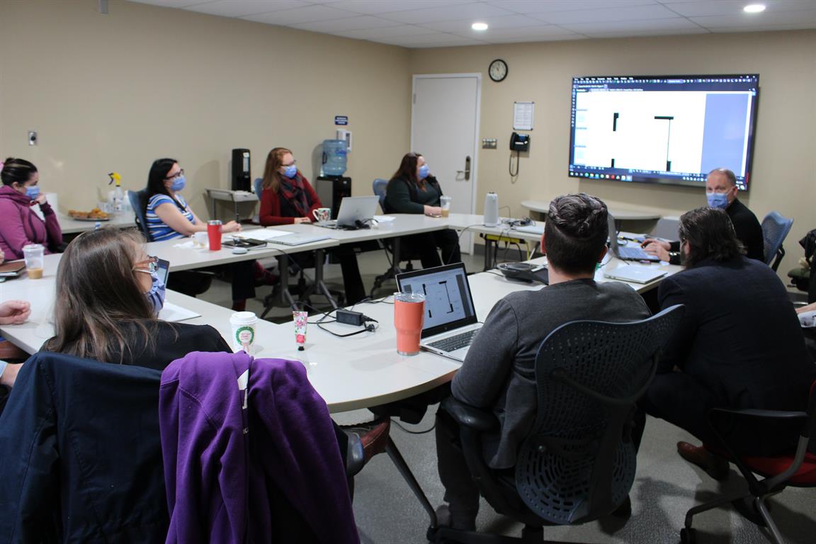 DRDH Team Members from across the organization are pictured here, along with HDR Architects, during design meetings for the new Long-Term Care Home in late December. 